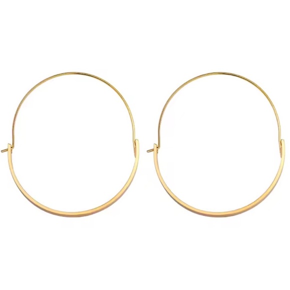 New! Anthropologie Gold Annalise Hoop Earrings (3010) NWOT - Picture 2 of 4